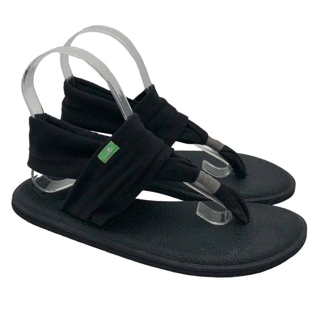 Sanuk Yoga Sling Black Sandals Size 7